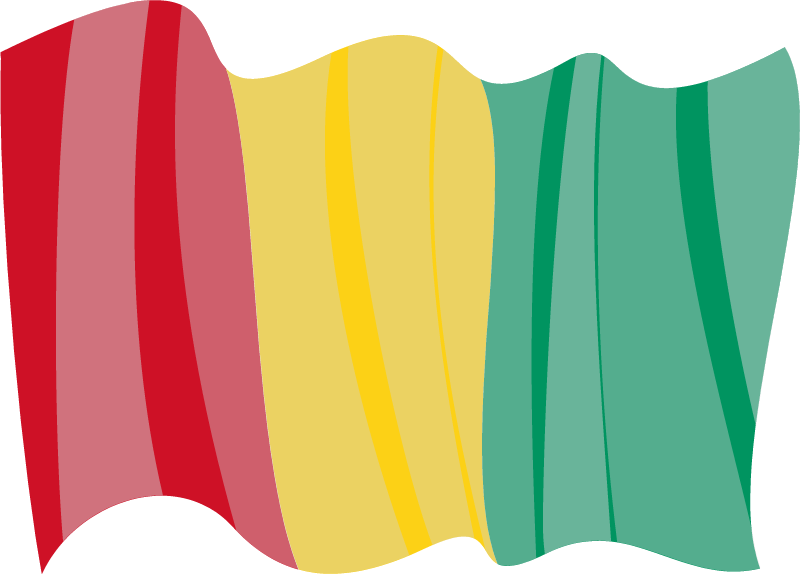 Republic of Guinea National Flag Waving Gracefully