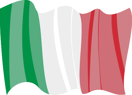 Republic of Italy National Flag Waving in Motion