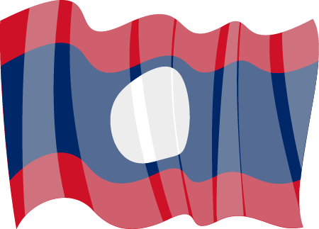 Republic of Laos National Flag Waving Gracefully