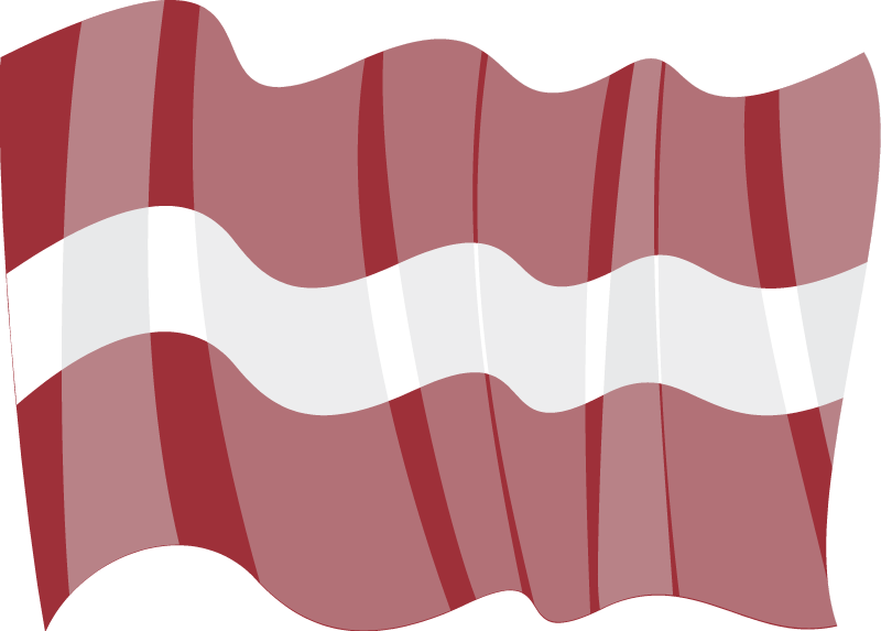 Republic of Latvia National Flag Waving Gracefully