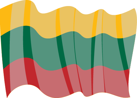 Republic of Lithuania National Flag Waving Elegantly