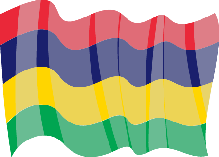 Republic of Mauritius National Flag Waving Gracefully