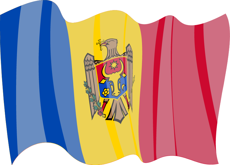 Republic of Moldova National Flag Waving Gracefully