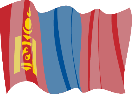Republic of Mongolia National Flag Waving Gracefully