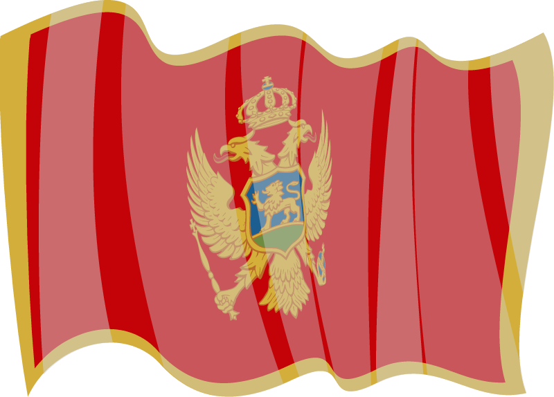 Republic of Montenegro National Flag Waving Elegantly