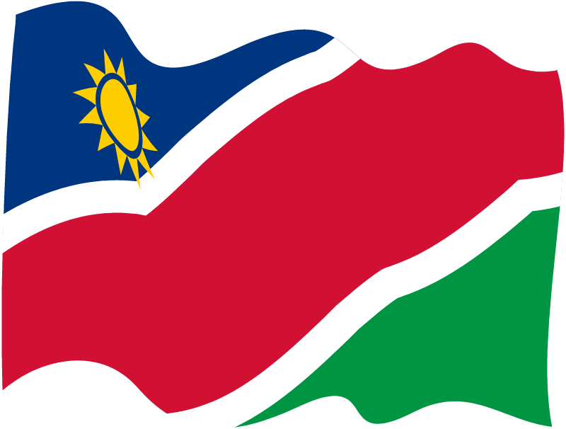 Republic of Namibia National Flag Waving Gracefully