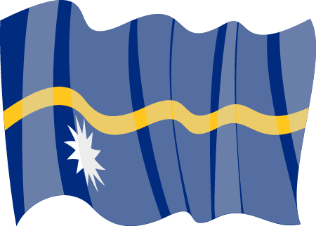 Republic of Nauru National Flag Waving Gracefully