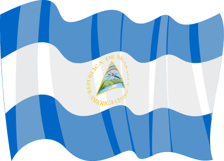 Republic of Nicaragua National Flag Waving Gracefully