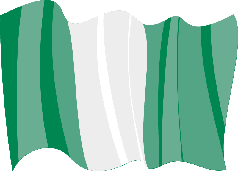 Republic of Nigeria National Flag Waving Gracefully