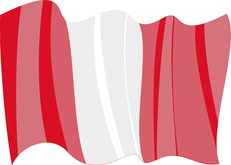 Republic of Peru National Flag Waving Gracefully