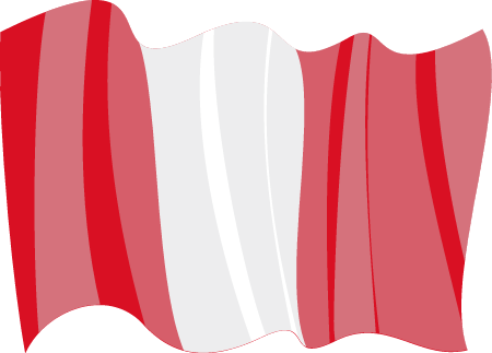 Republic of Peru National Flag Waving Gracefully