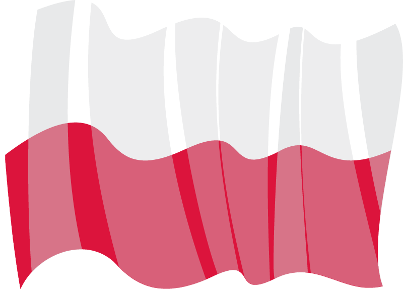 Republic of Poland National Flag Waving Gracefully