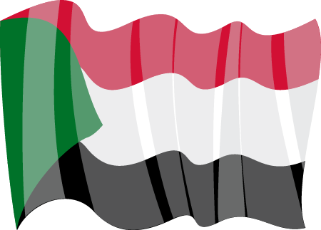 Republic of Sudan National Flag Waving Elegantly