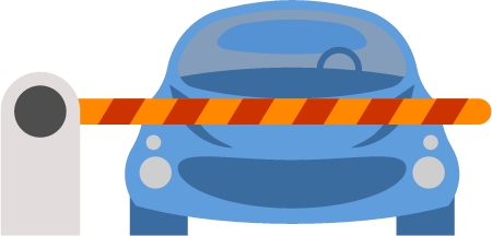 Road Barrier with a Vehicle