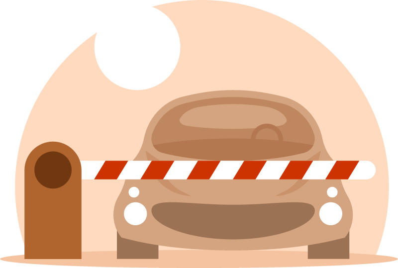 Road Barrier with a Vehicle