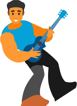 Rock Musician Playing Guitar