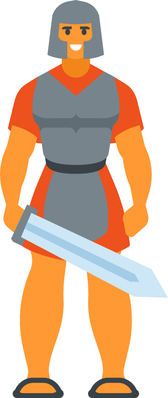 Roman Soldier Ready for Combat