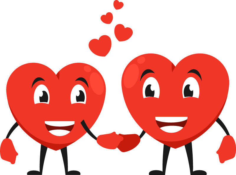 Romantic Couple of Heart Characters