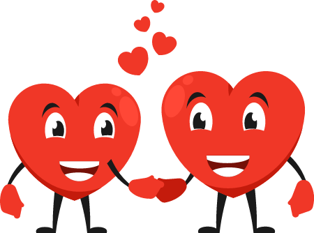 Romantic Couple of Heart Characters