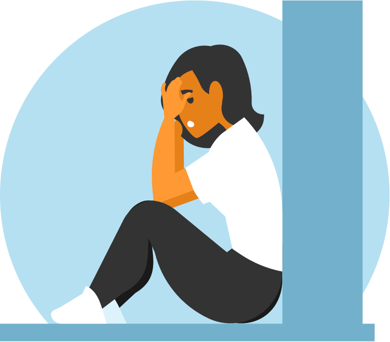Sad Woman Struggling with Stress