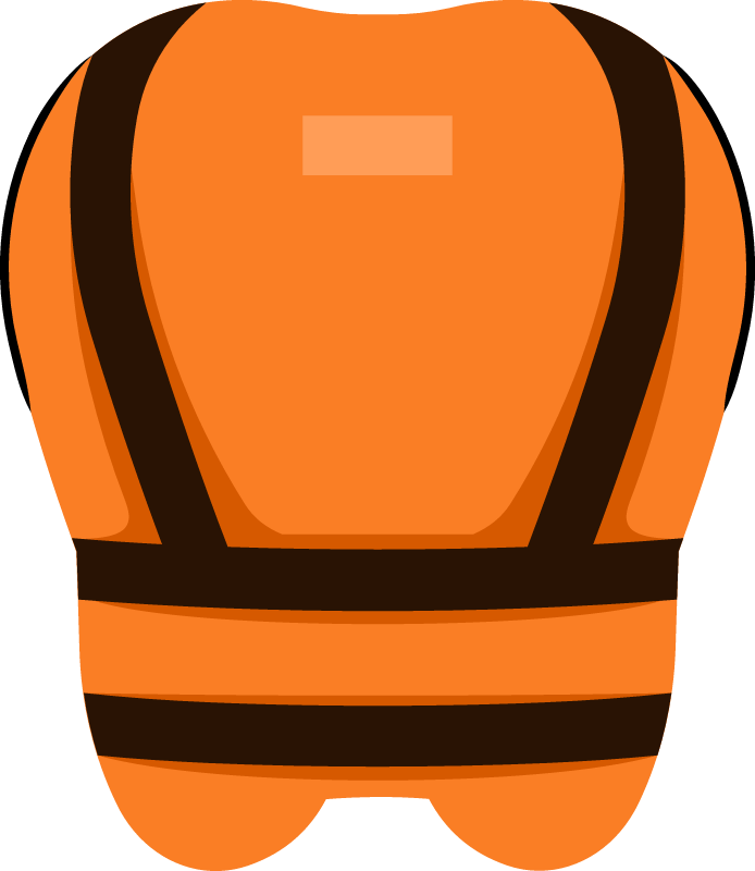 Safety Worker in Orange Vest back