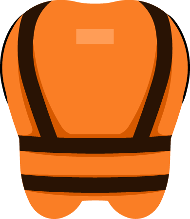 Safety Worker in Orange Vest back