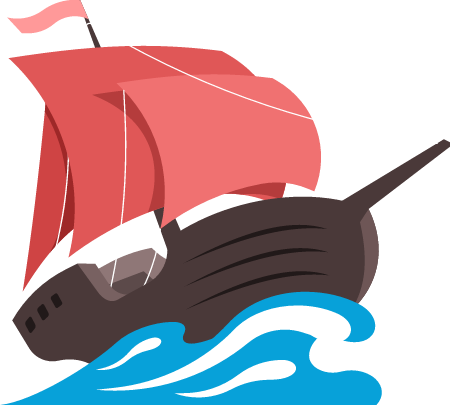 Sailing Ship Battling Rough Seas