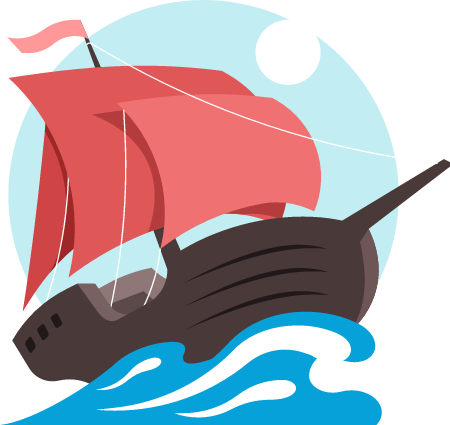 Sailing Ship Battling Rough Seas