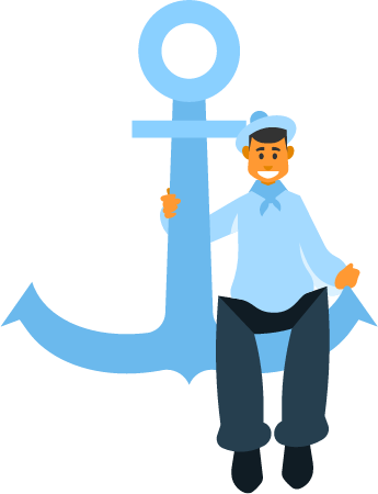 Sailor Resting on a Large Anchor