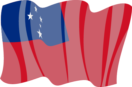 Samoan National Flag in Motion