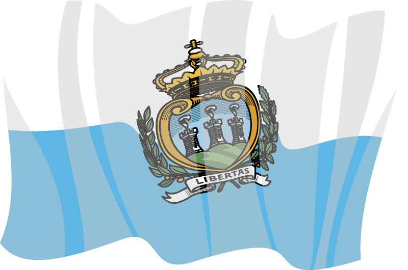 San Marino National Flag Waving Elegantly