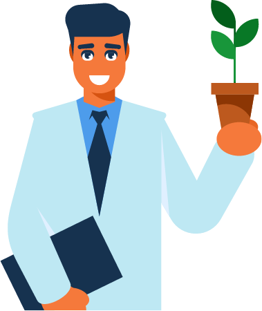 Scientist Examining Plant Specimens--2