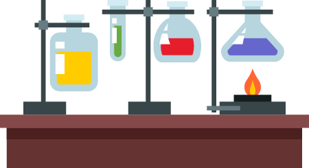 Scientist's Table with Experimental Tools