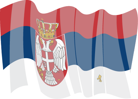 Serbian National Flag Waving Proudly