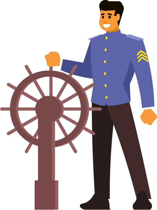 Ship Captain Commanding Vessel