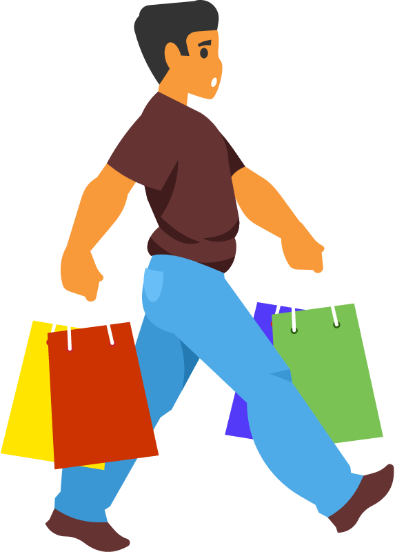 Shopper Strolling with Bags