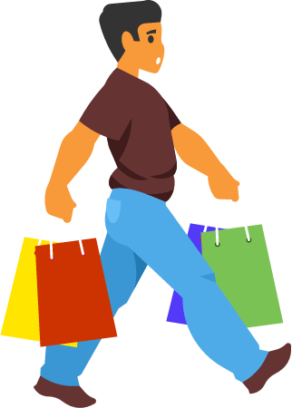 Shopper Strolling with Bags