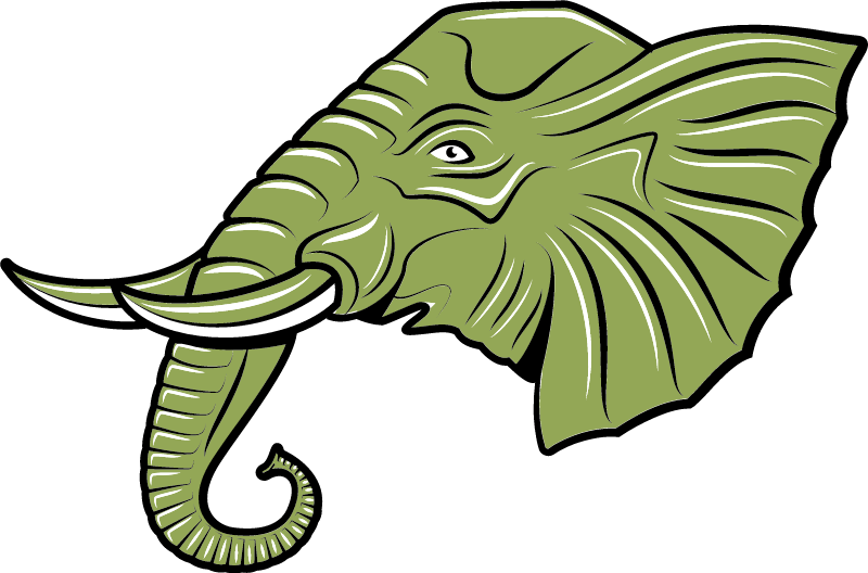 Side Profile of Elephant Head Graphic