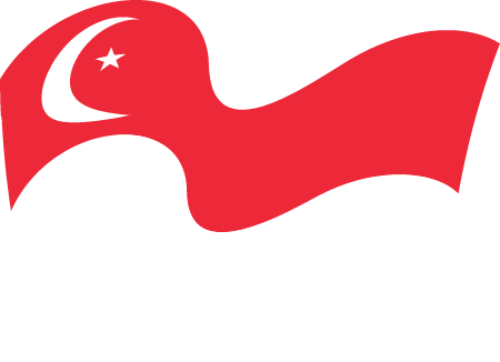 Singapore National Flag Waving Proudly