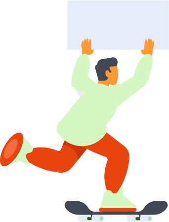 Skateboarder Advertising with Banner