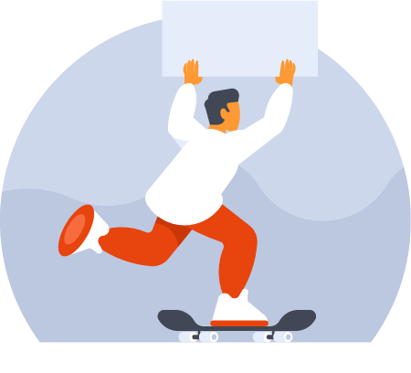 Skateboarder Advertising with Banner
