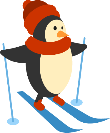 Skiing Penguin Character