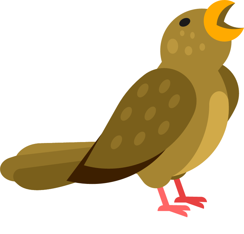 Small Brown Bird Chirping Joyfully