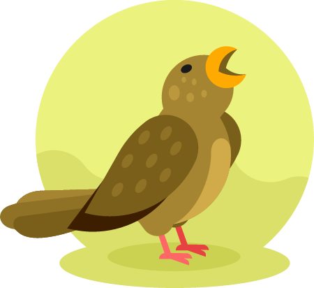 Small Brown Bird Chirping Joyfully