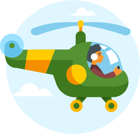 Small Helicopter Operated by Pilot