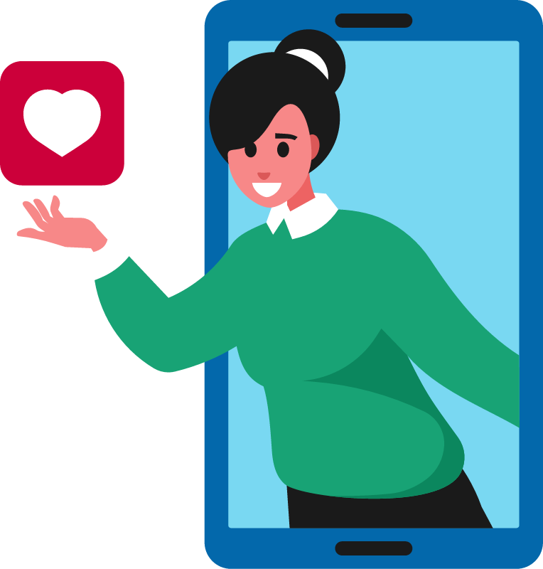 Social Networking with Love Icon