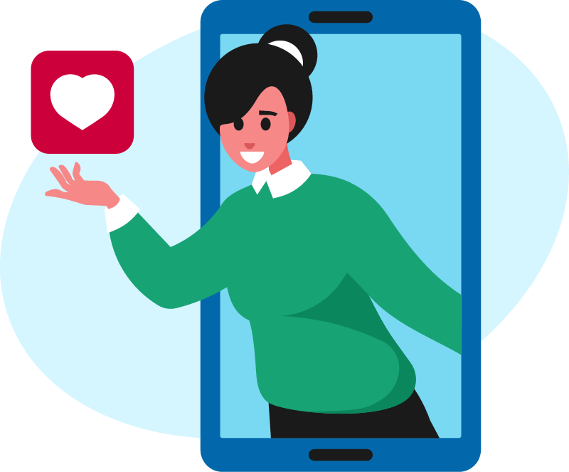 Social Networking with Love Icon