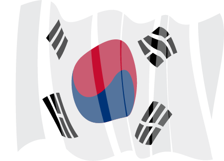 South Korean Waving Flag Display