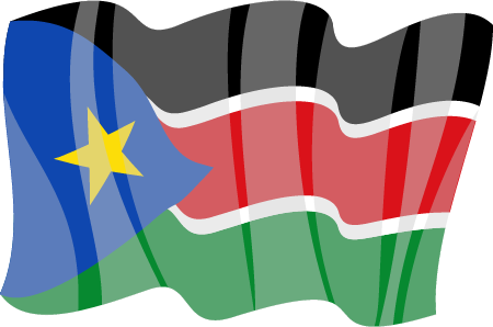 South Sudan National Flag Waving Elegantly