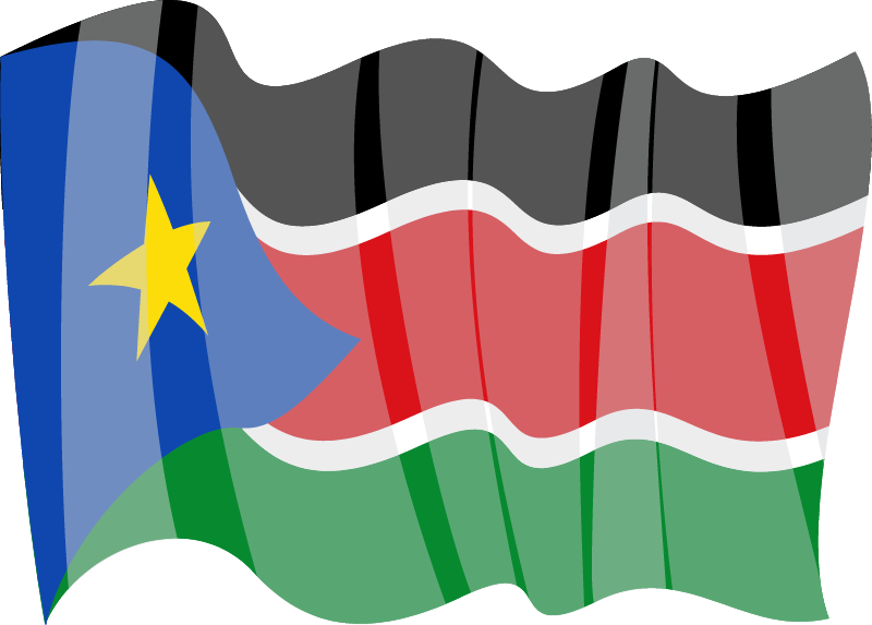 South Sudan's National Flag in Motion